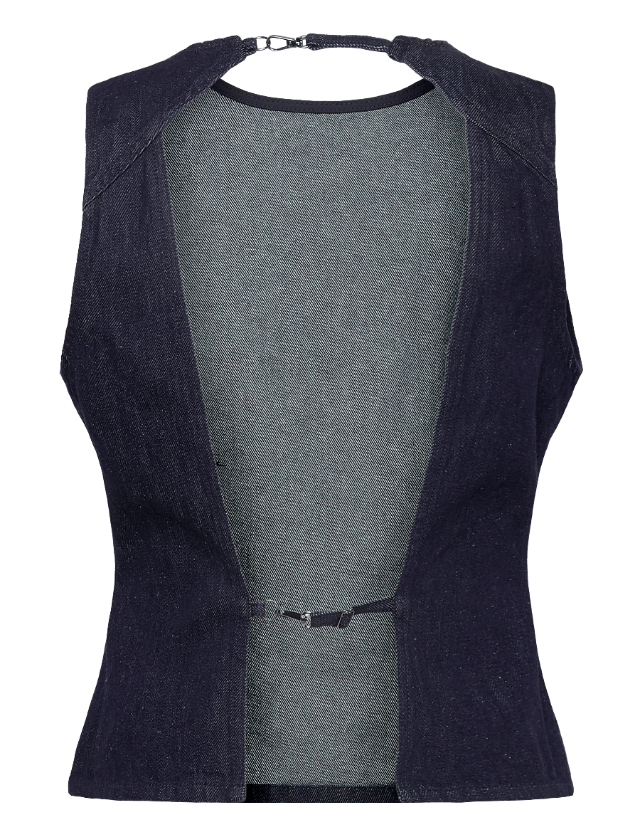 Copenhagen Muse - CMJALYNN-TOP - sleeveless tops - dark blue denim - 2