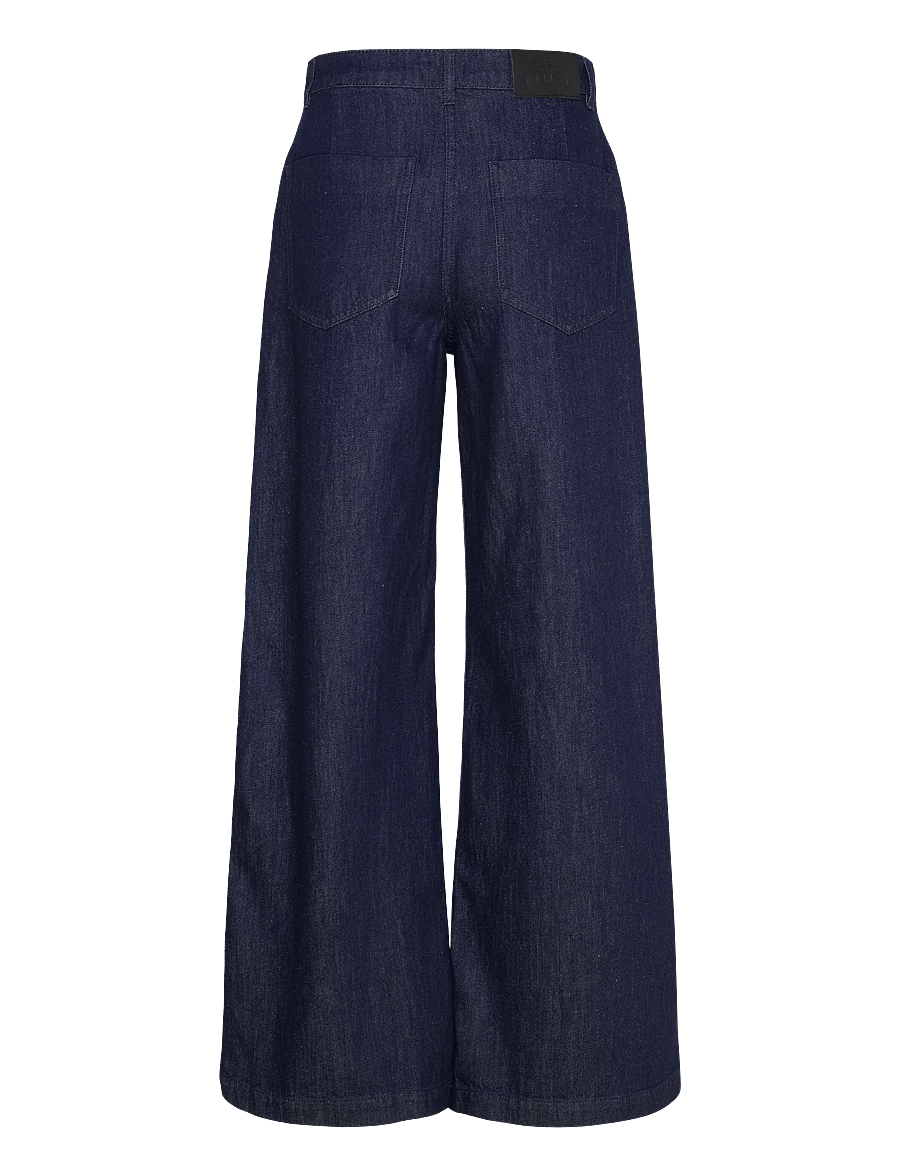 Copenhagen Muse - CMJALYNN-PANTS - hosen mit weitem bein - dark blue denim - 1