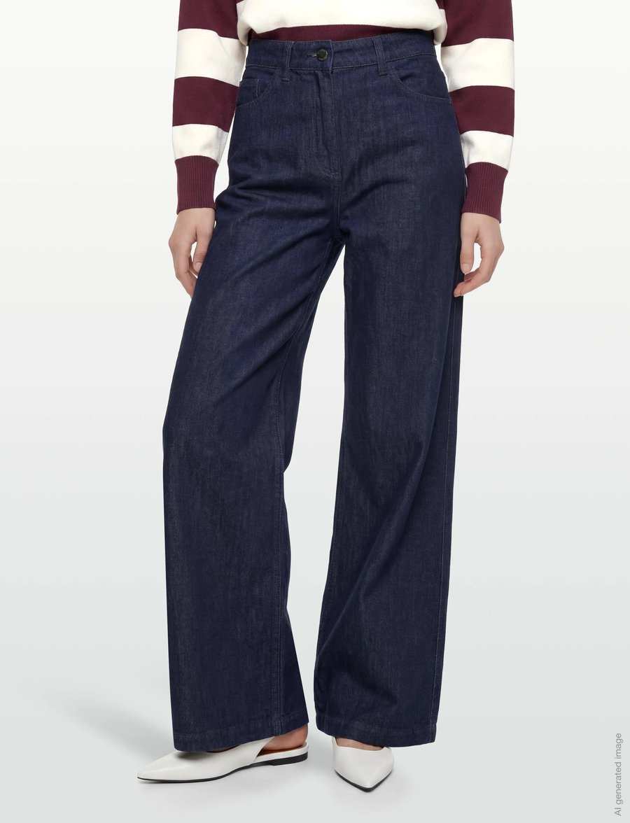 Copenhagen Muse - CMJALYNN-PANTS - hosen mit weitem bein - dark blue denim - 3