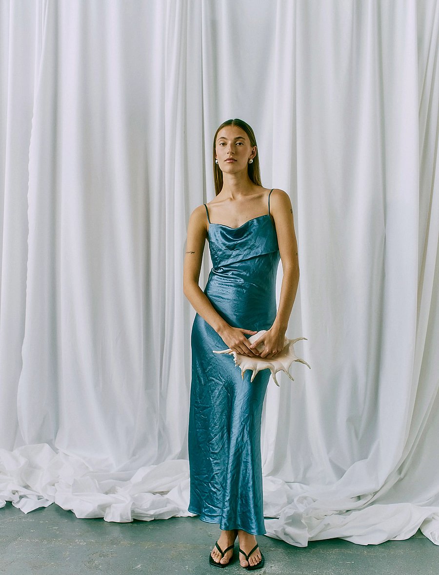 Copenhagen Muse - CMSASHA-DRESS - slip dresses - blue mirage - 0