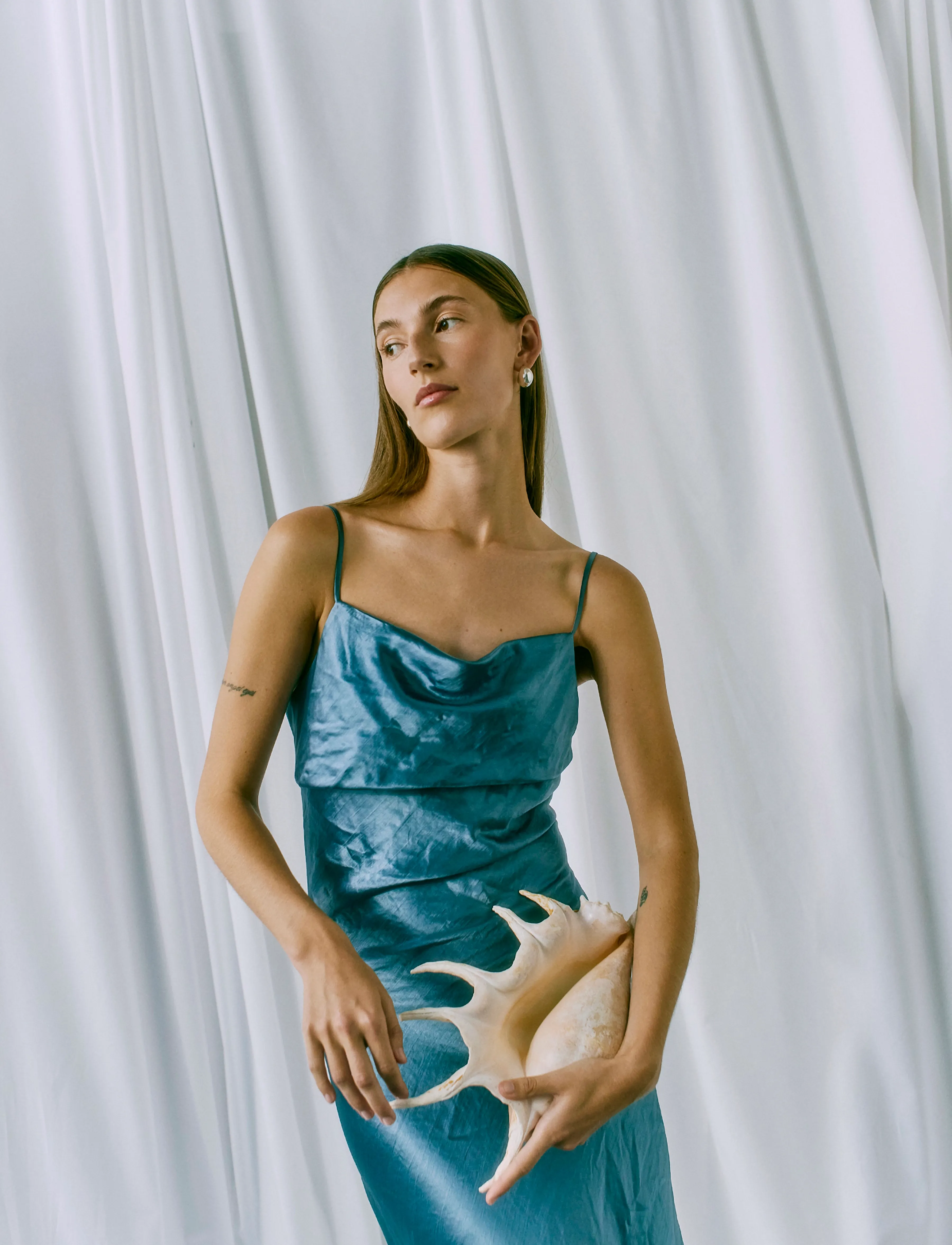 Copenhagen Muse - CMSASHA-DRESS - slip dresses - blue mirage - 3