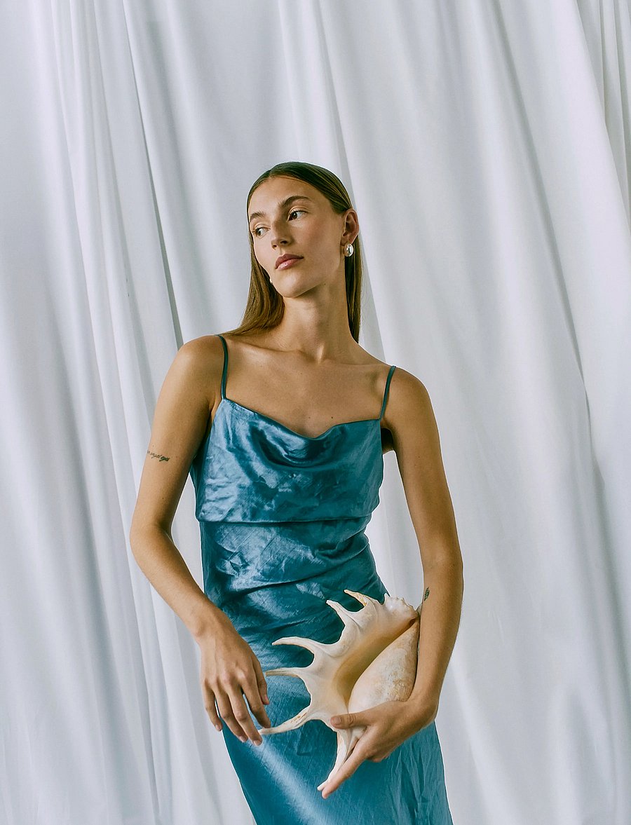 Copenhagen Muse - CMSASHA-DRESS - slip dresses - blue mirage - 3