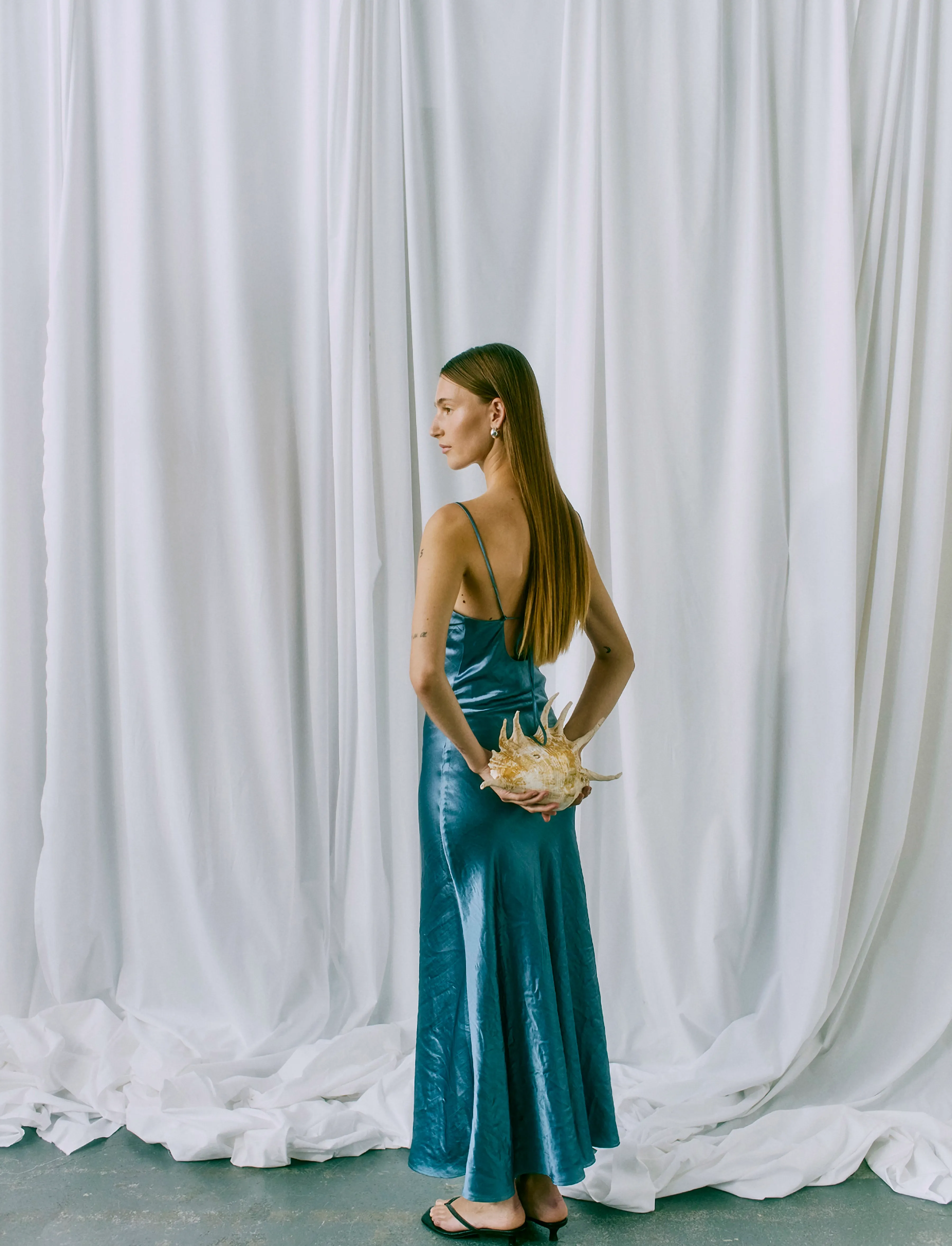 Copenhagen Muse - CMSASHA-DRESS - slip dresses - blue mirage - 4