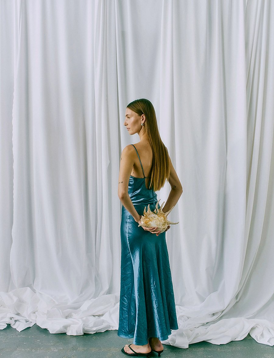 Copenhagen Muse - CMSASHA-DRESS - slip dresses - blue mirage - 4
