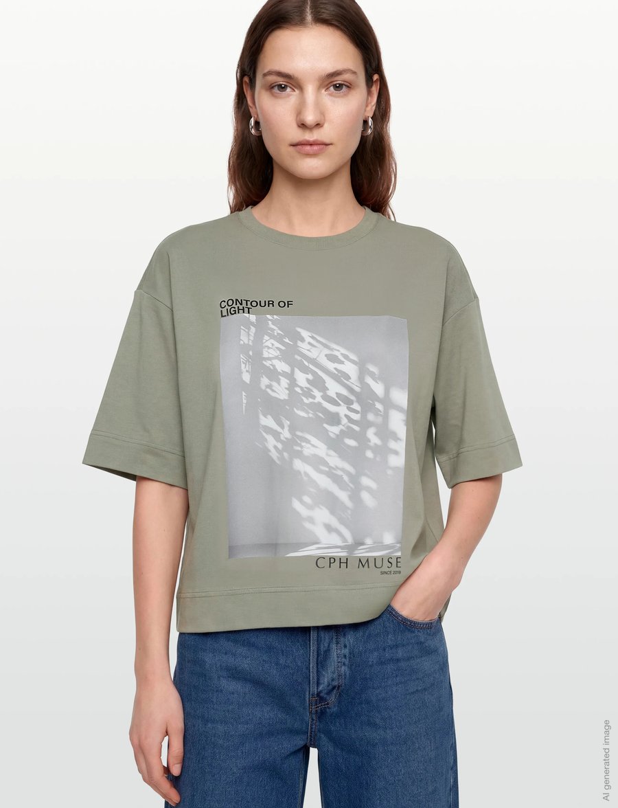 Copenhagen Muse - CMMUSE-TEE - t-shirts - seagrass - 3