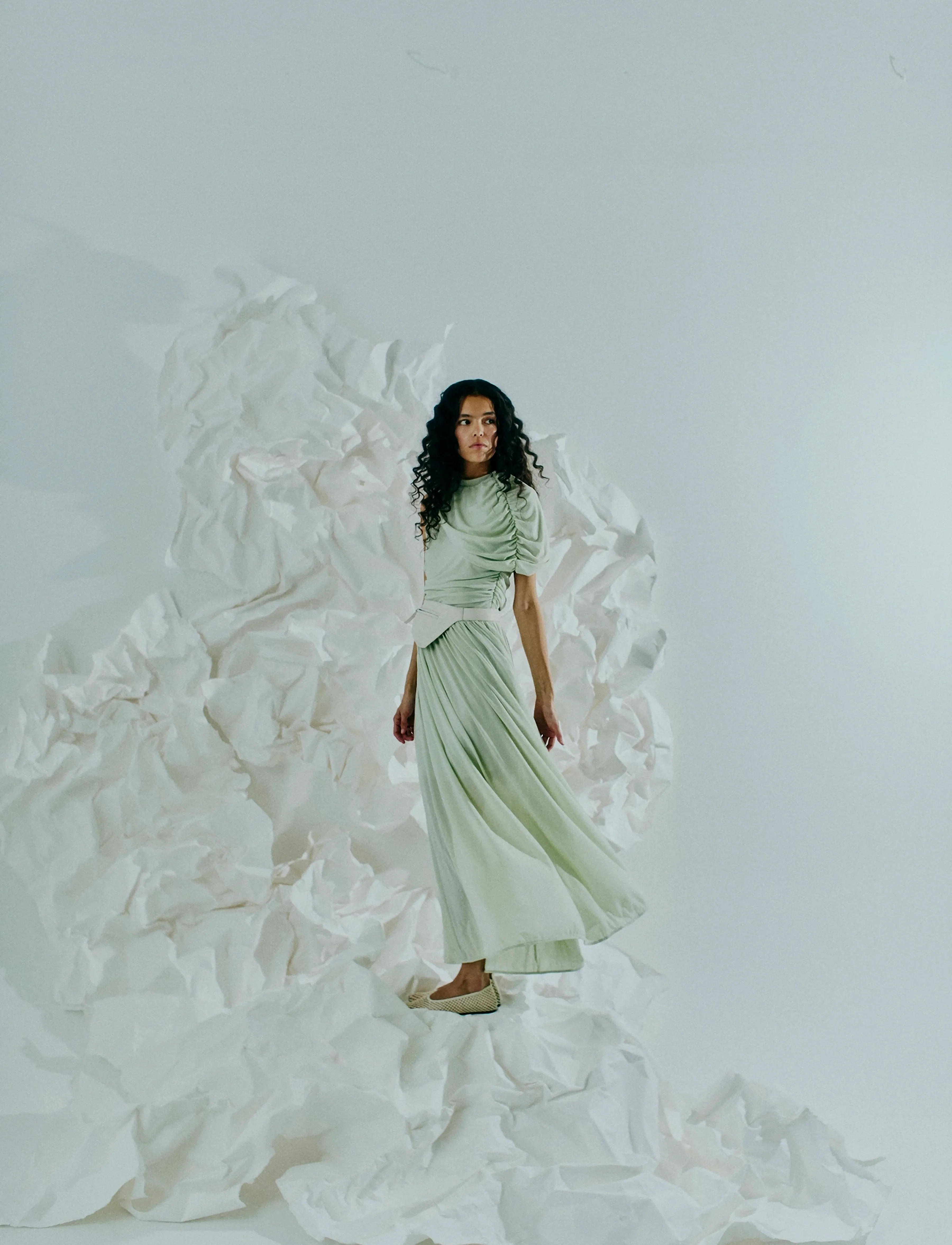 Copenhagen Muse - CMMEJSE-DRESS - maksikleidid - green tint - 4