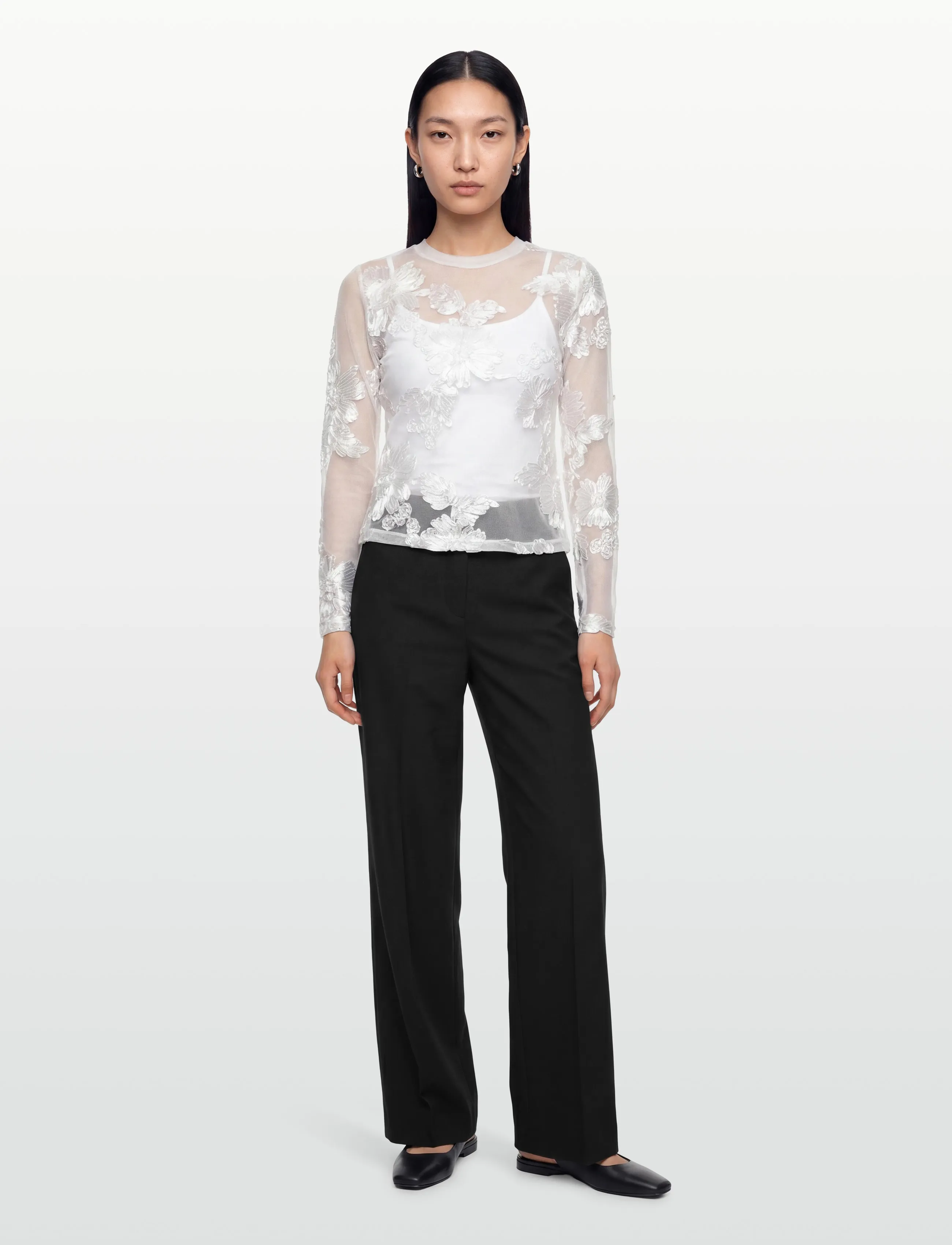 Copenhagen Muse Cmflow-Blouse, Kvinder, Broderet Bluse, Hvid, Str: XL