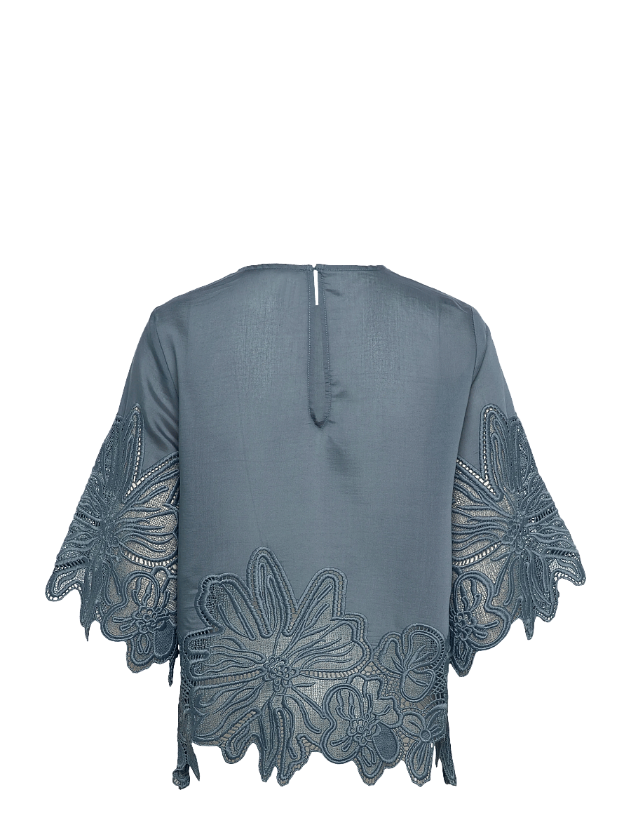 Copenhagen Muse - CMMOLLY-BLOUSE - kurzärmelige blusen - blue mirage - 1