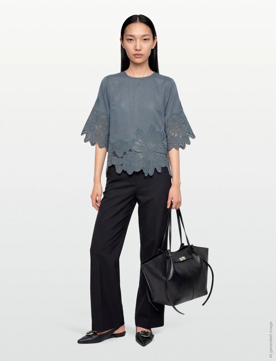 Copenhagen Muse - CMMOLLY-BLOUSE - kortärmade blusar - blue mirage - 0