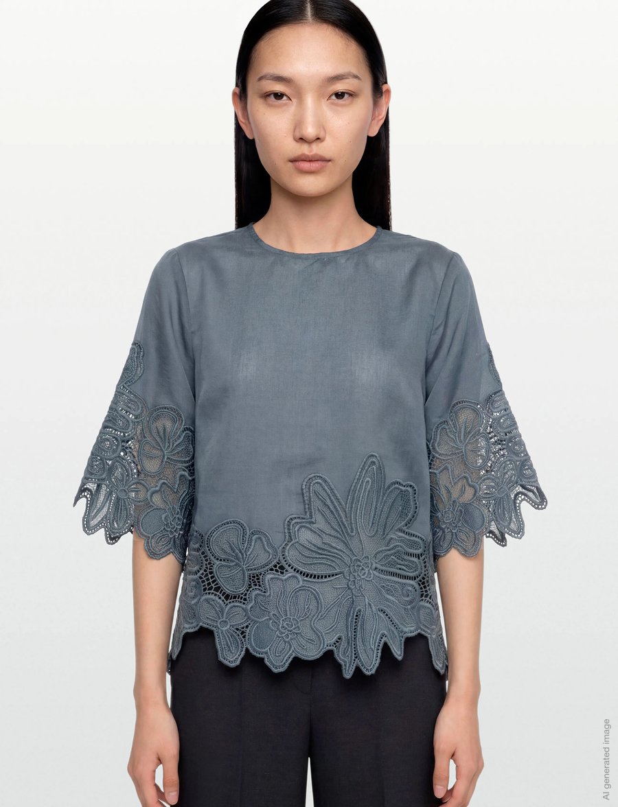 Copenhagen Muse - CMMOLLY-BLOUSE - kortärmade blusar - blue mirage - 3