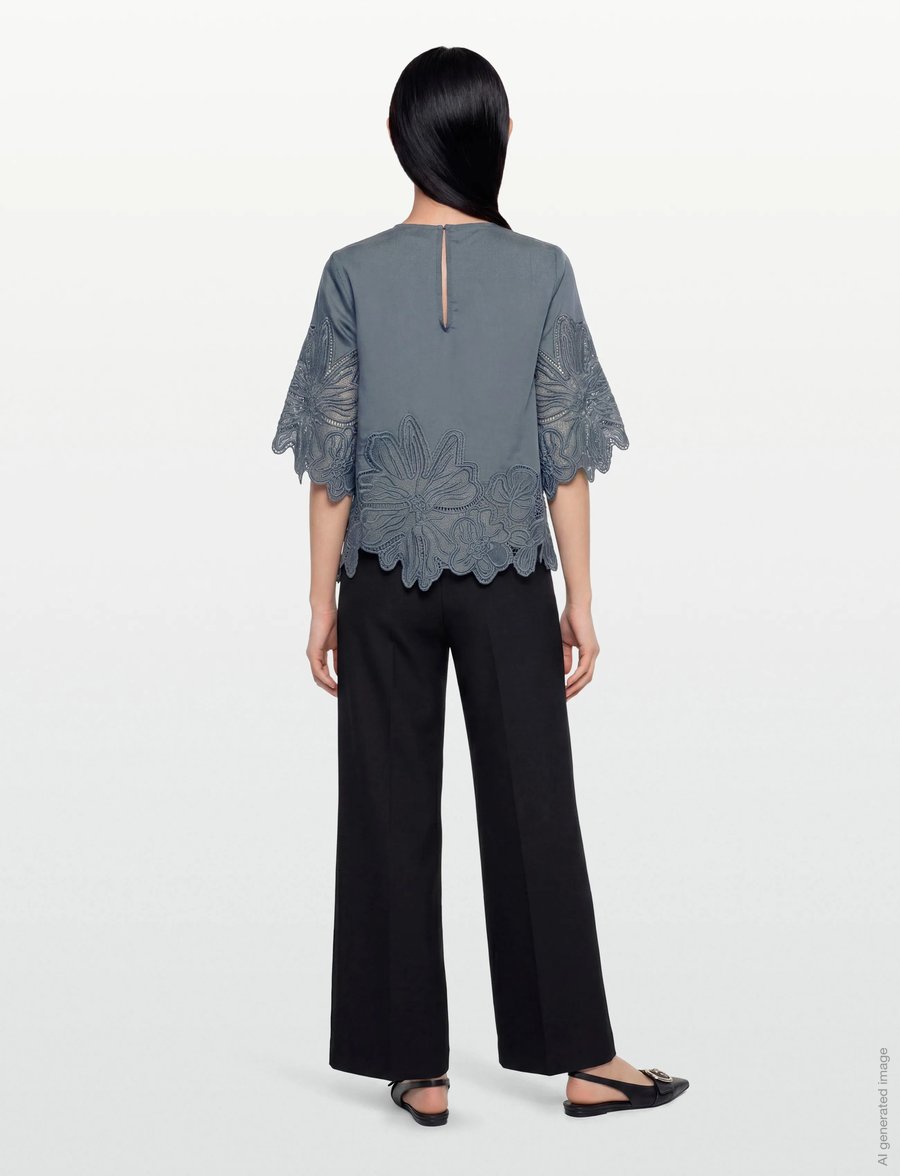 Copenhagen Muse - CMMOLLY-BLOUSE - kortärmade blusar - blue mirage - 4