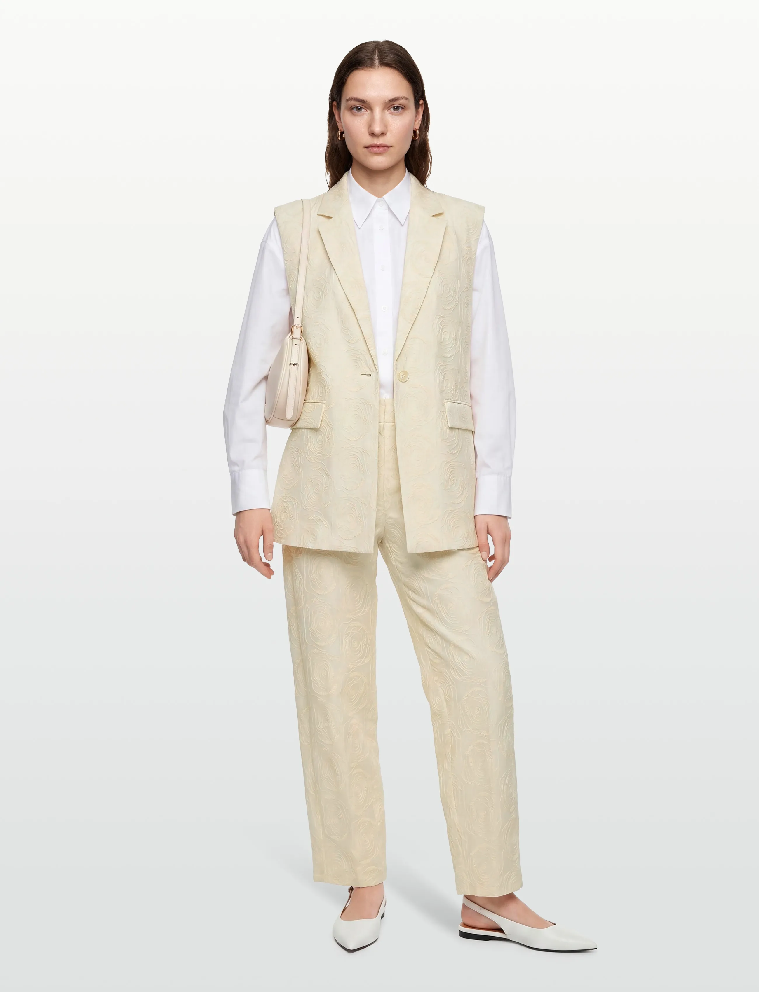 Copenhagen Muse Cmbloomie-Waistcoat, S, Blazer, Creme - Sleeveless Frauen