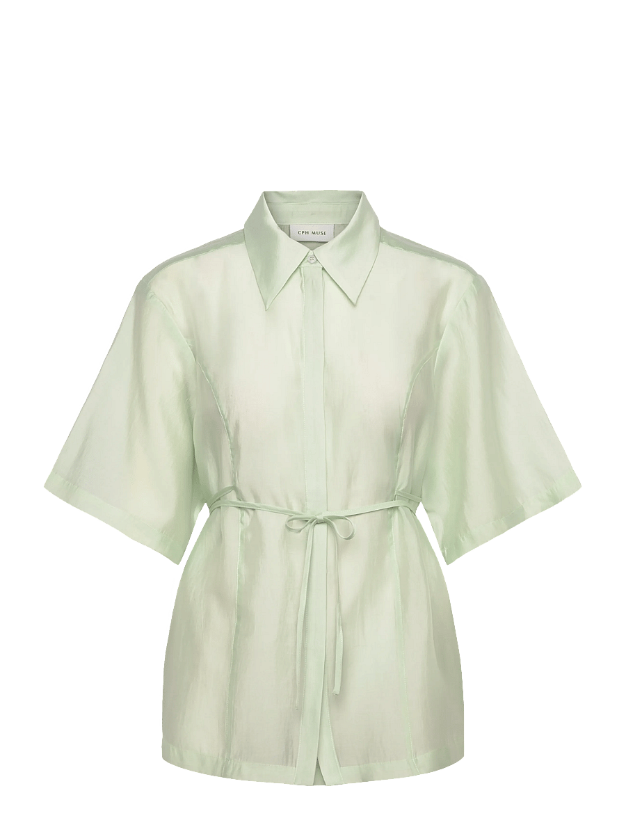 Copenhagen Muse - CMMOLLY-SHIRT - kurzärmlige hemden - green tint - 1