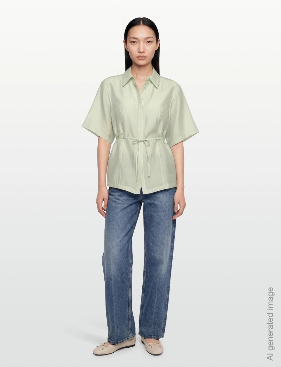 Copenhagen Muse - CMMOLLY-SHIRT - kurzärmlige hemden - green tint - 0