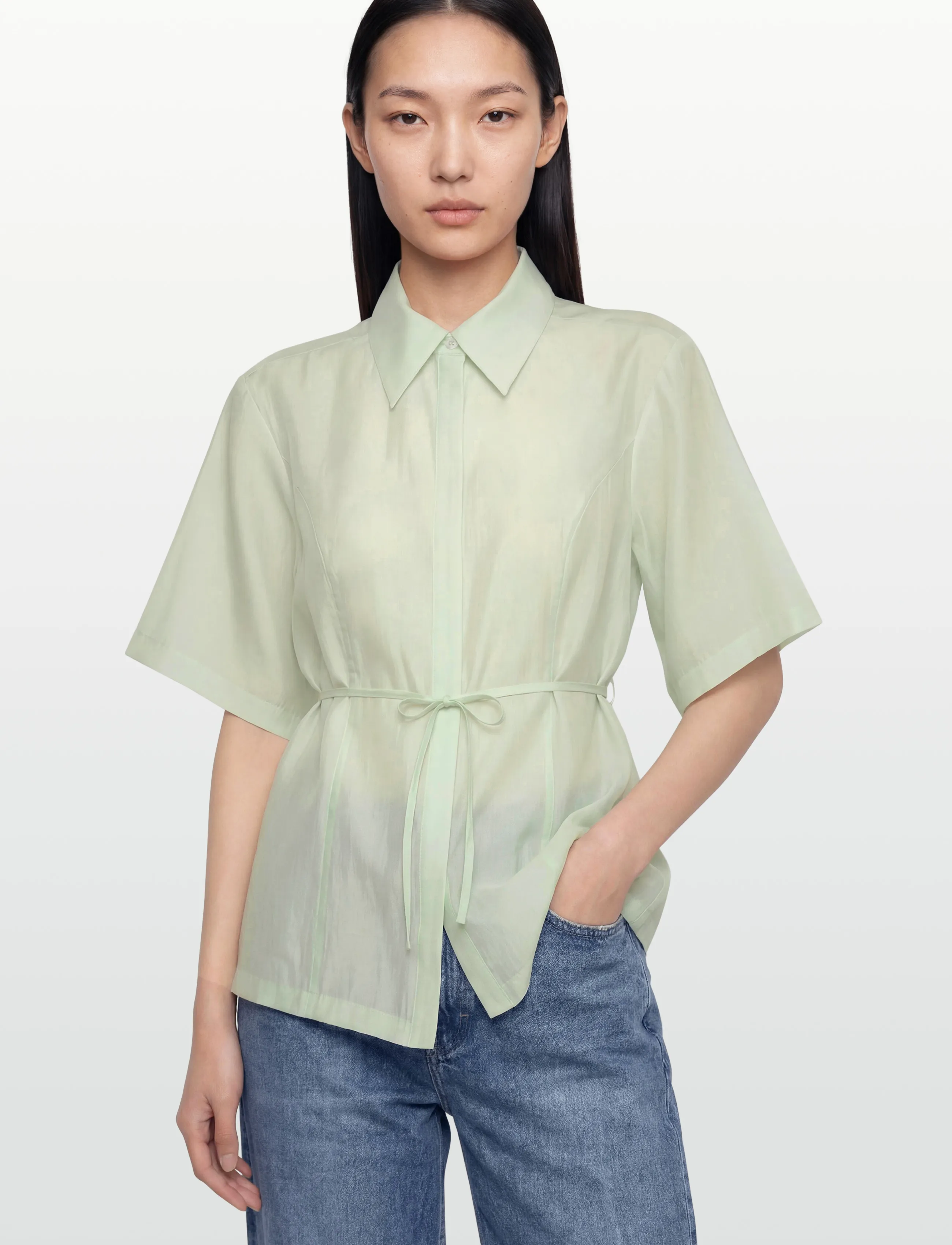 Copenhagen Muse - CMMOLLY-SHIRT - kortærmede skjorter - green tint - 3