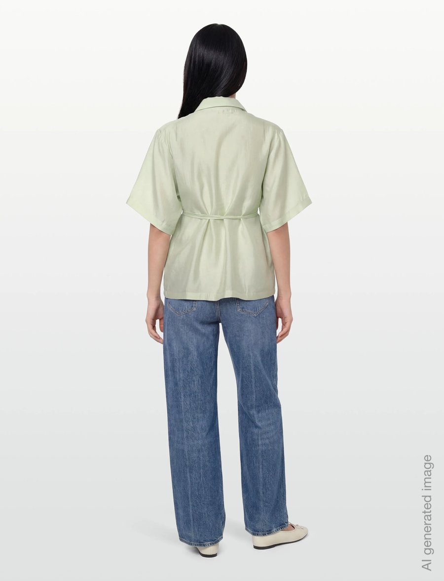 Copenhagen Muse - CMMOLLY-SHIRT - kurzärmlige hemden - green tint - 4