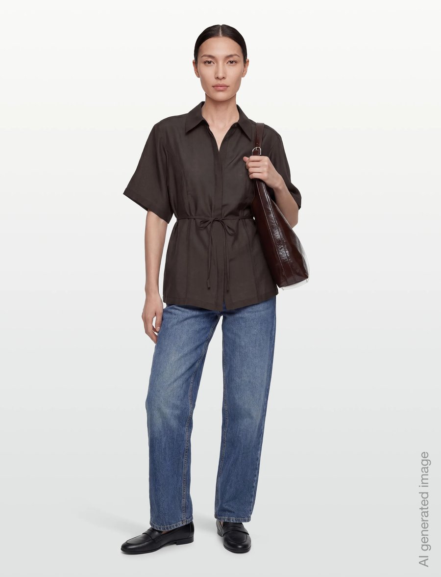 Copenhagen Muse - CMMOLLY-SHIRT - kurzärmlige hemden - mulch - 0