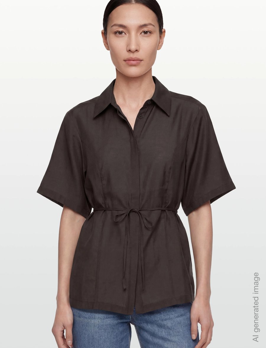 Copenhagen Muse - CMMOLLY-SHIRT - kurzärmlige hemden - mulch - 4