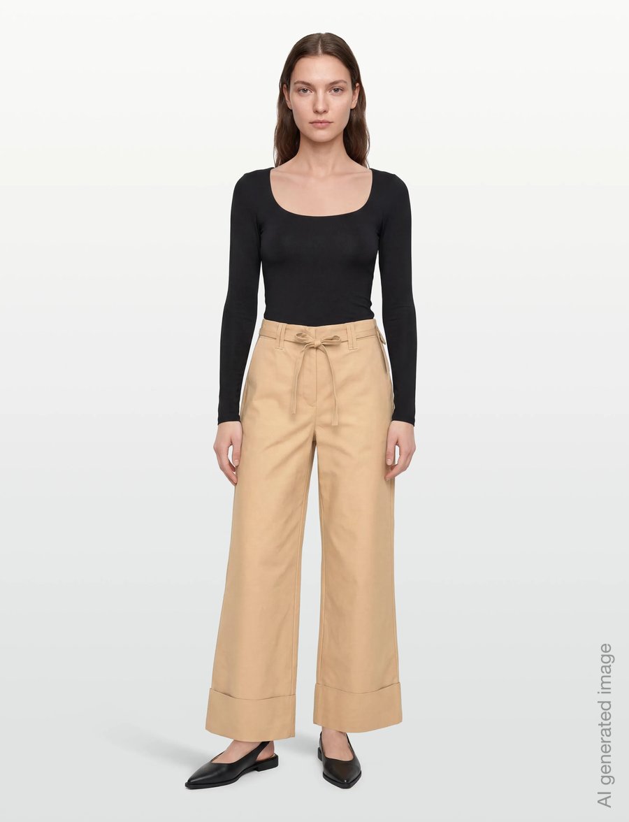 Copenhagen Muse - CMKAIRA-PANTS - bukser med brede ben - travertine - 0