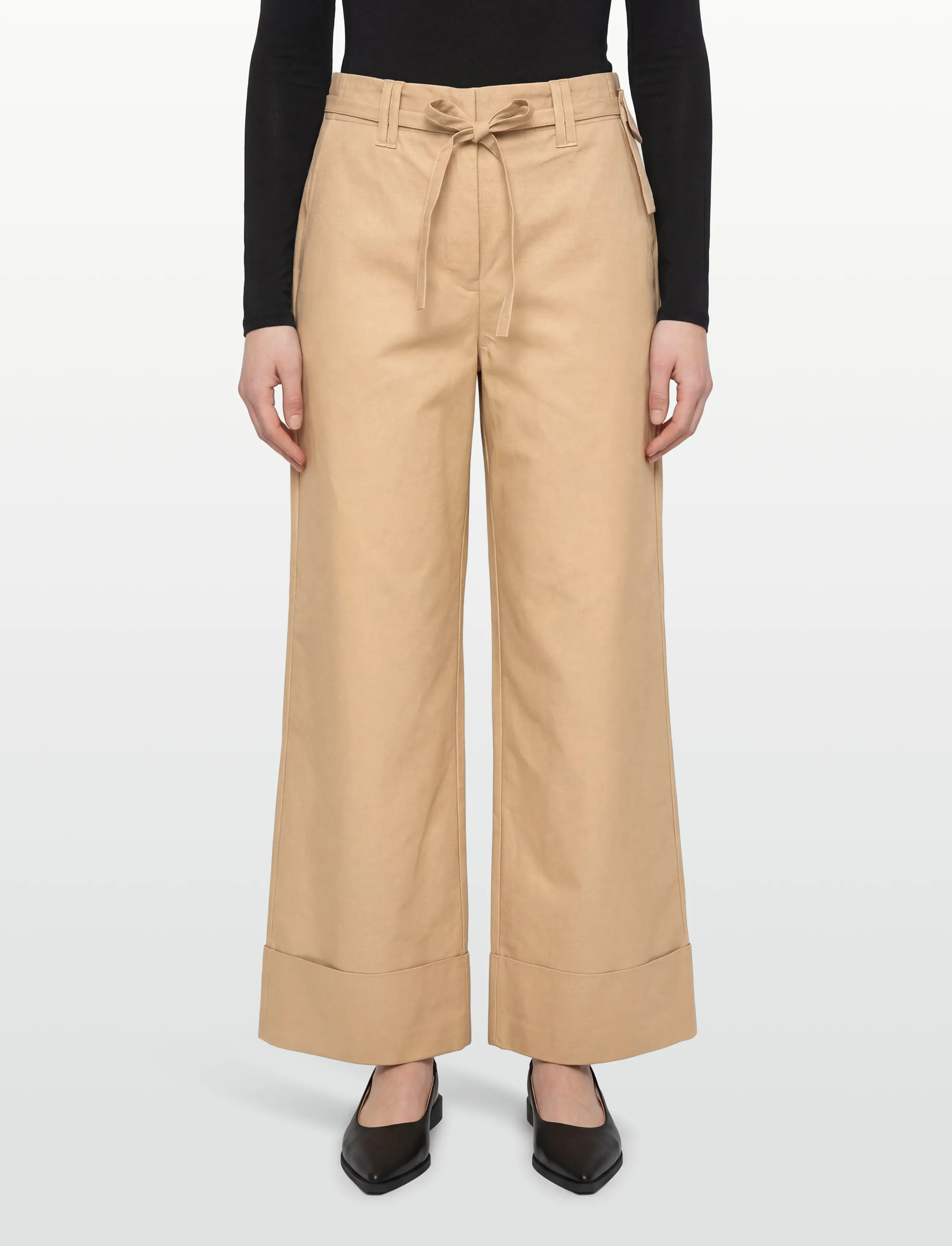 Copenhagen Muse - CMKAIRA-PANTS - laia säärega püksid - travertine - 4