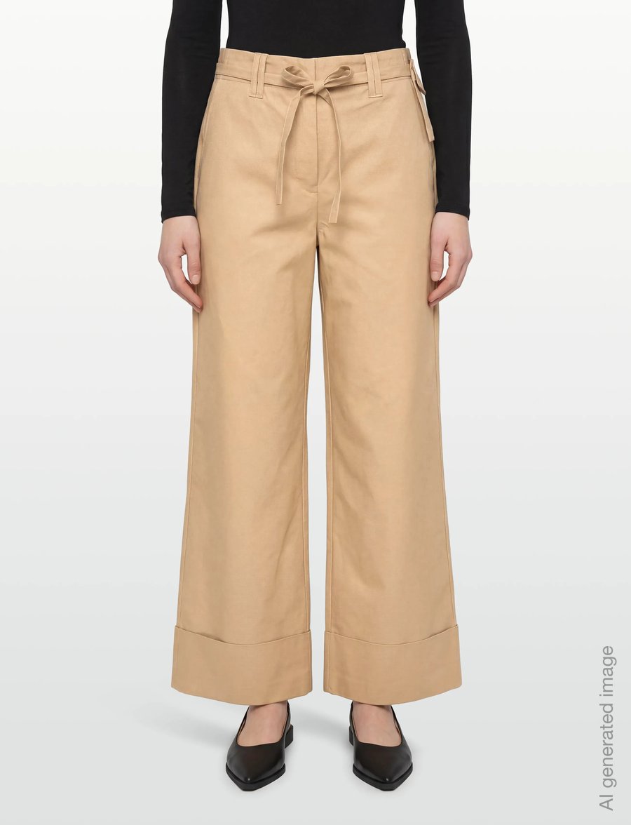 Copenhagen Muse - CMKAIRA-PANTS - bukser med brede ben - travertine - 4