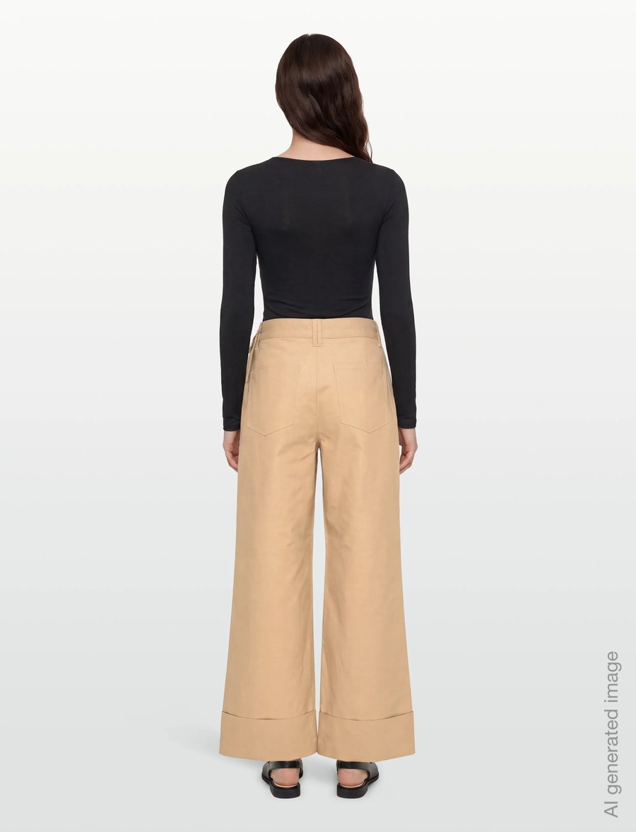 Copenhagen Muse - CMKAIRA-PANTS - bukser med brede ben - travertine - 5