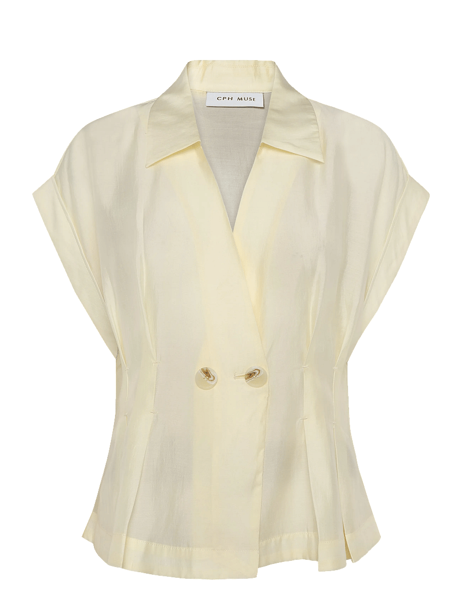 Copenhagen Muse - CMMOLLY-SHIRT - kortærmede skjorter - lemon icing - 1