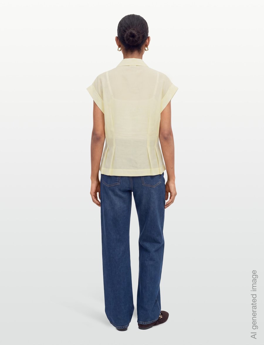 Copenhagen Muse - CMMOLLY-SHIRT - kortærmede skjorter - lemon icing - 4