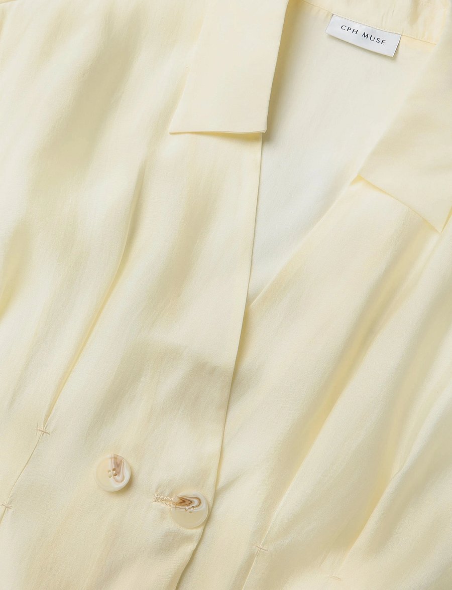 Copenhagen Muse - CMMOLLY-SHIRT - kortærmede skjorter - lemon icing - 5