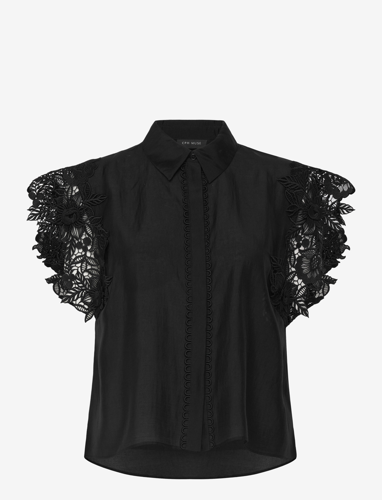 Copenhagen Muse - CMMOLLY-SHIRT - kurzämlige blusen - black - 1