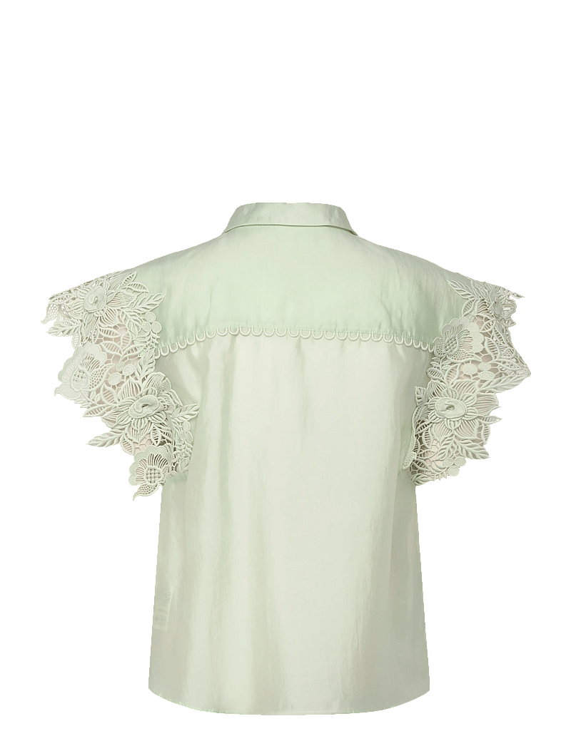 Copenhagen Muse - CMMOLLY-SHIRT - kurzämlige blusen - green tint - 2