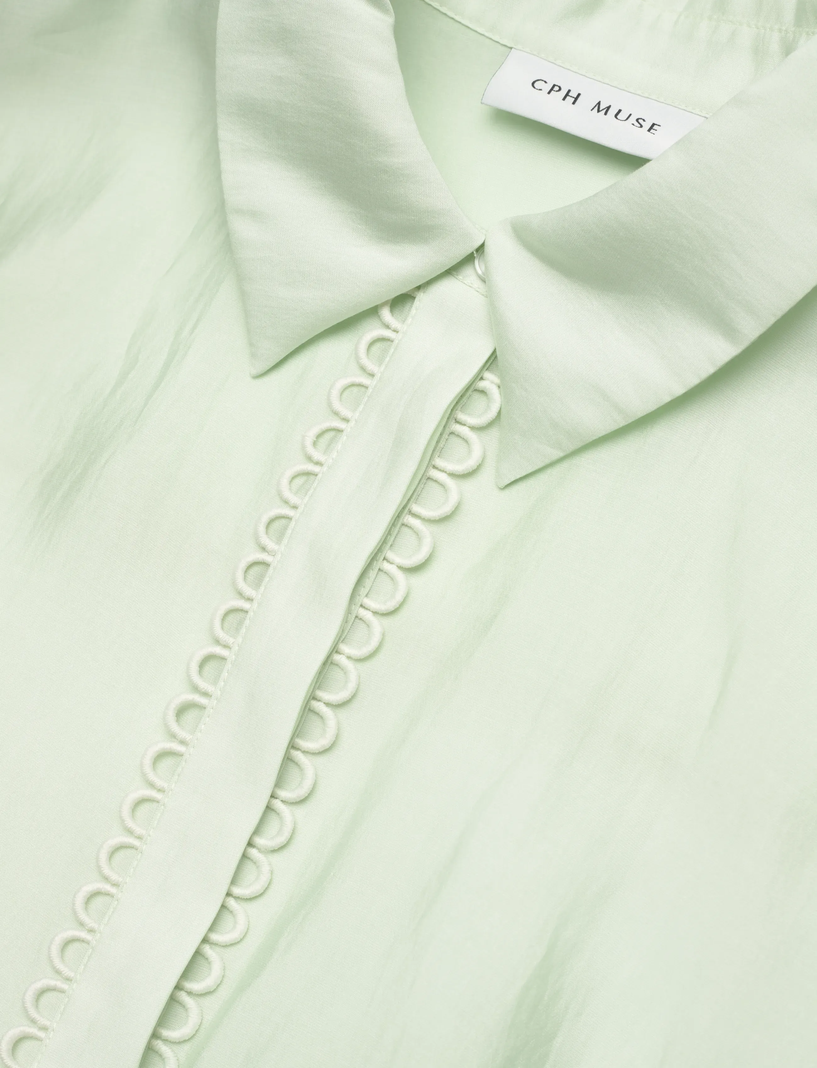 Copenhagen Muse - CMMOLLY-SHIRT - kurzämlige blusen - green tint - 4