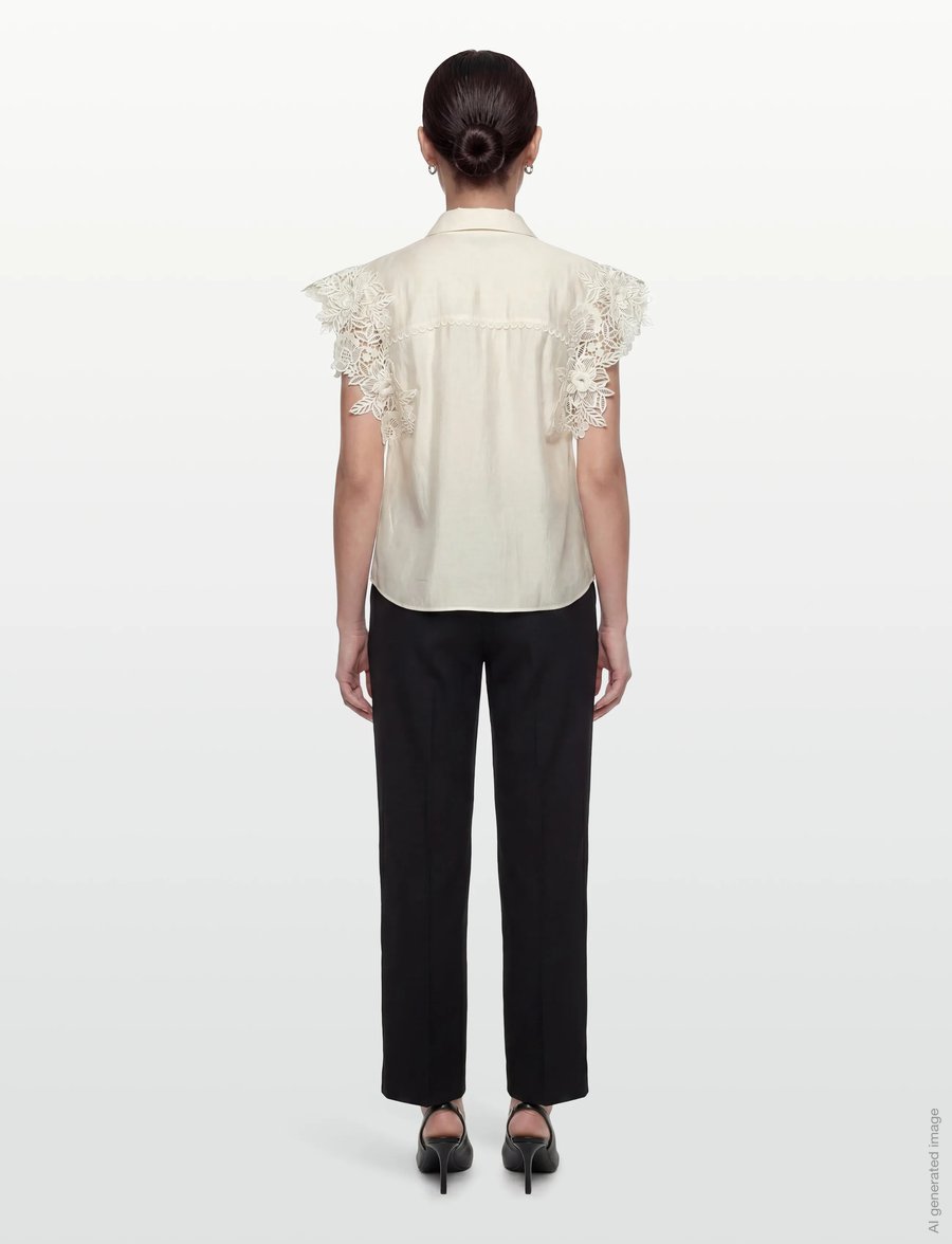 Copenhagen Muse - CMMOLLY-SHIRT - kurzärmelige blusen - jet stream - 4
