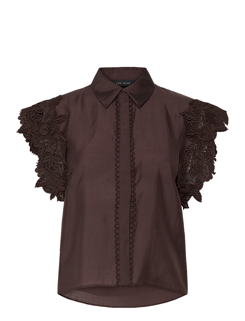 Copenhagen Muse - CMMOLLY-SHIRT - kurzämlige blusen - mulch - 1