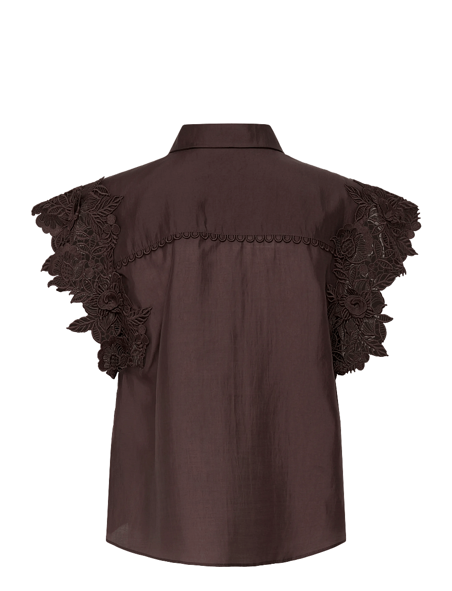 Copenhagen Muse - CMMOLLY-SHIRT - kurzärmelige blusen - mulch - 2