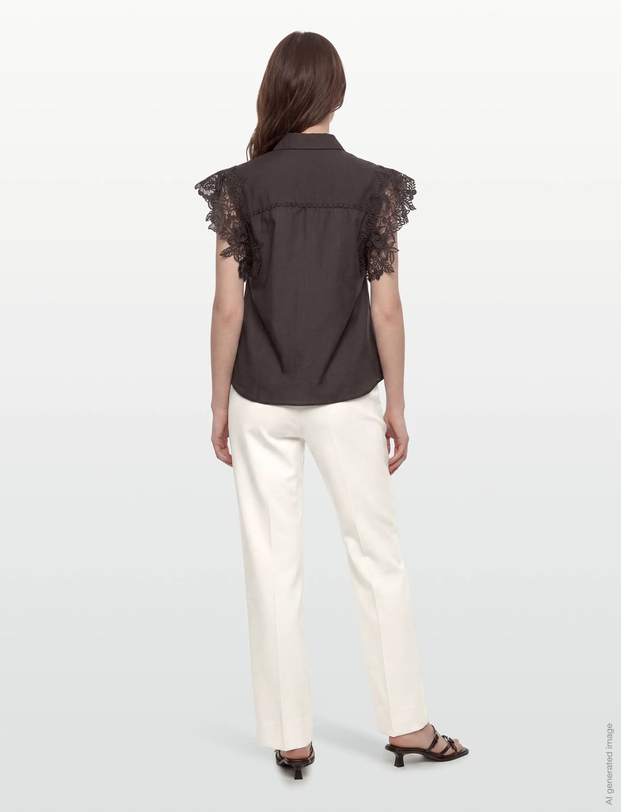 Copenhagen Muse - CMMOLLY-SHIRT - kurzärmelige blusen - mulch - 4