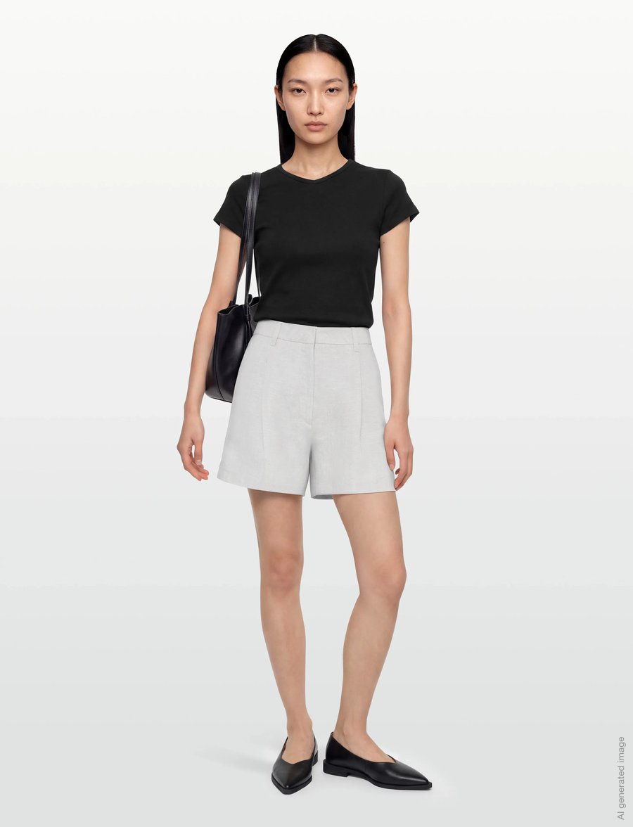Copenhagen Muse - CMNATALIE-SHORTS - hørshorts - light grey melange - 0