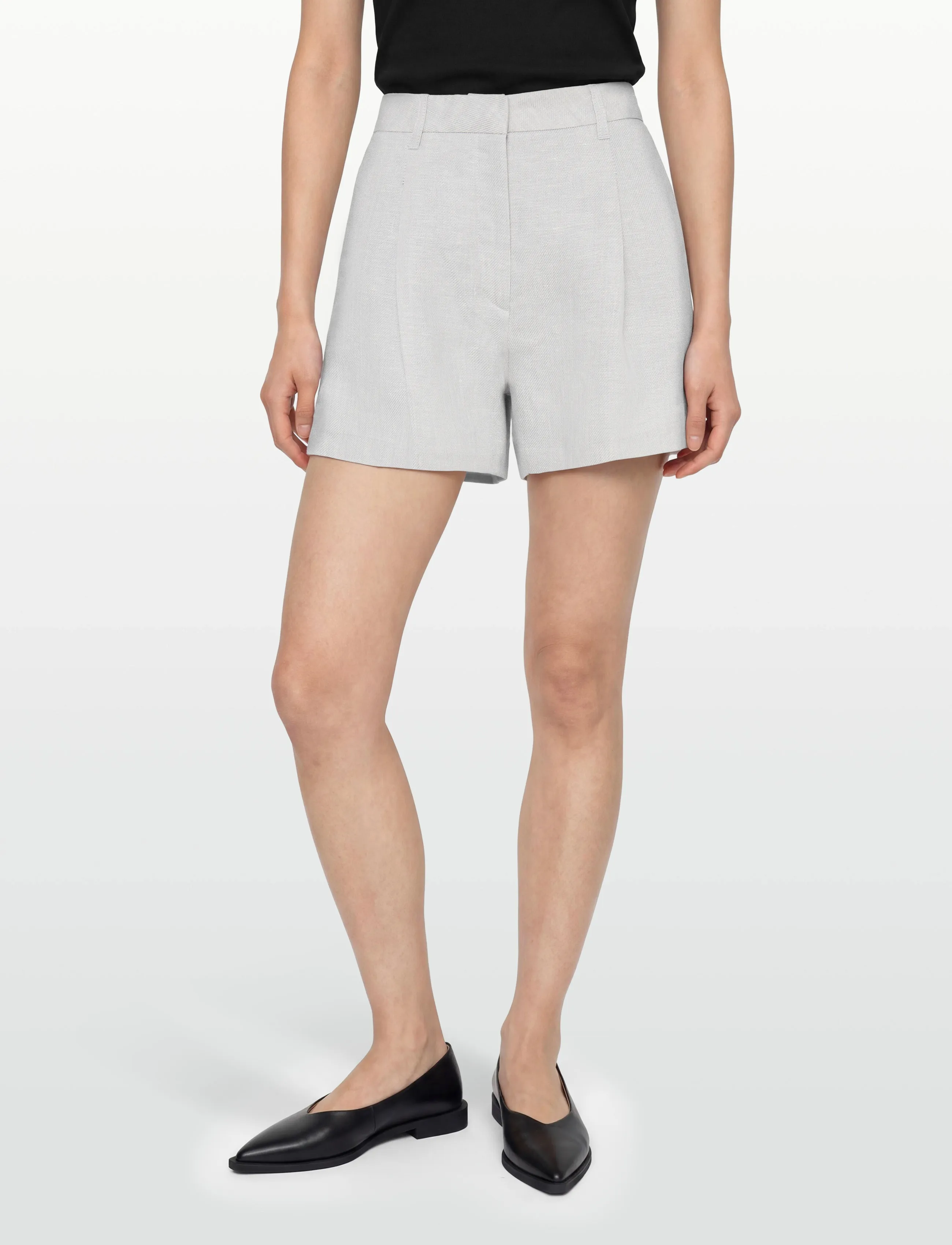 Copenhagen Muse - CMNATALIE-SHORTS - hørshorts - light grey melange - 3