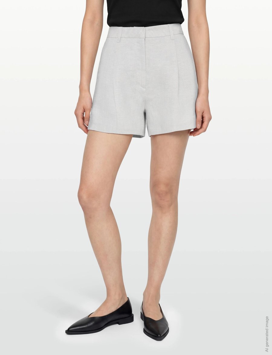 Copenhagen Muse - CMNATALIE-SHORTS - hørshorts - light grey melange - 3
