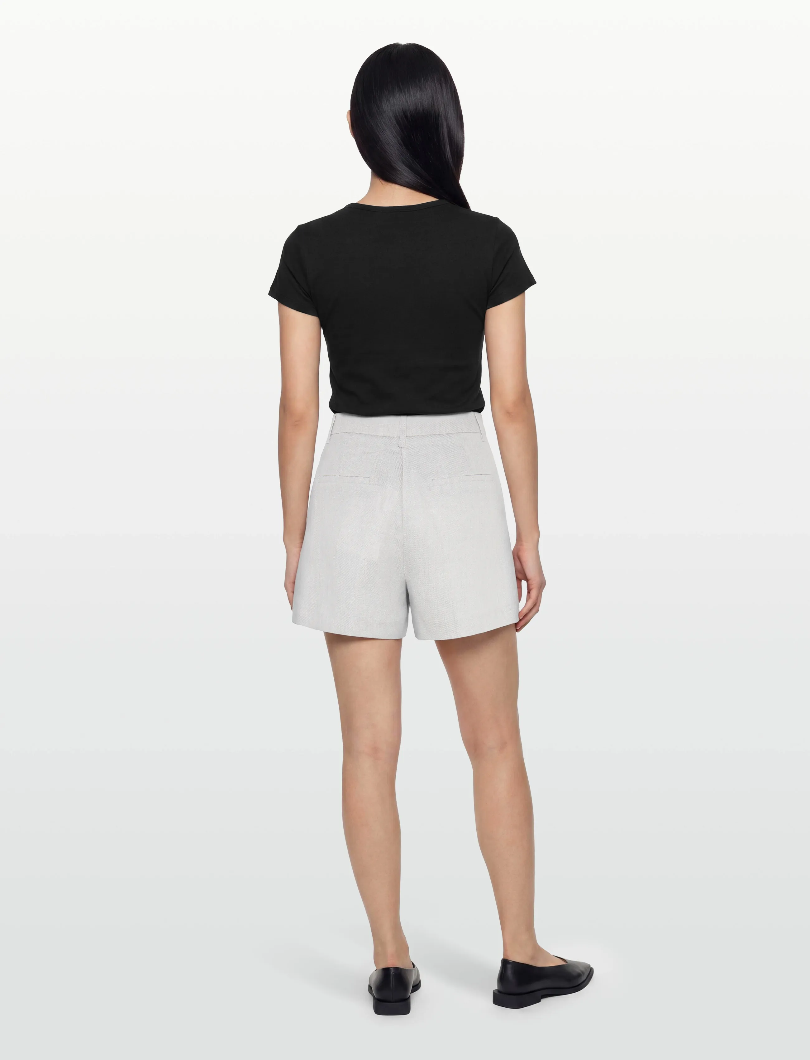 Copenhagen Muse - CMNATALIE-SHORTS - hørshorts - light grey melange - 4
