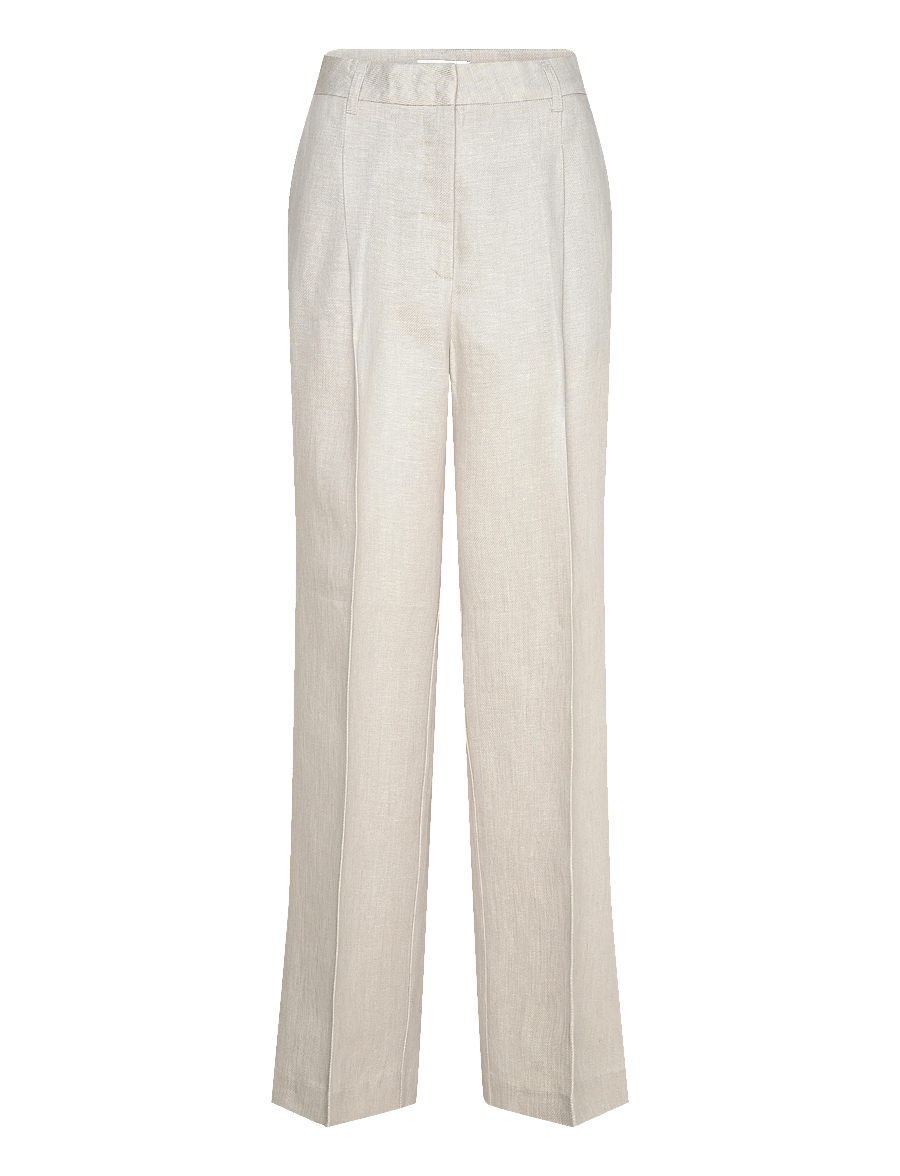 Copenhagen Muse - CMNATALIE-PANTS - spodnie lniane - light grey melange - 1