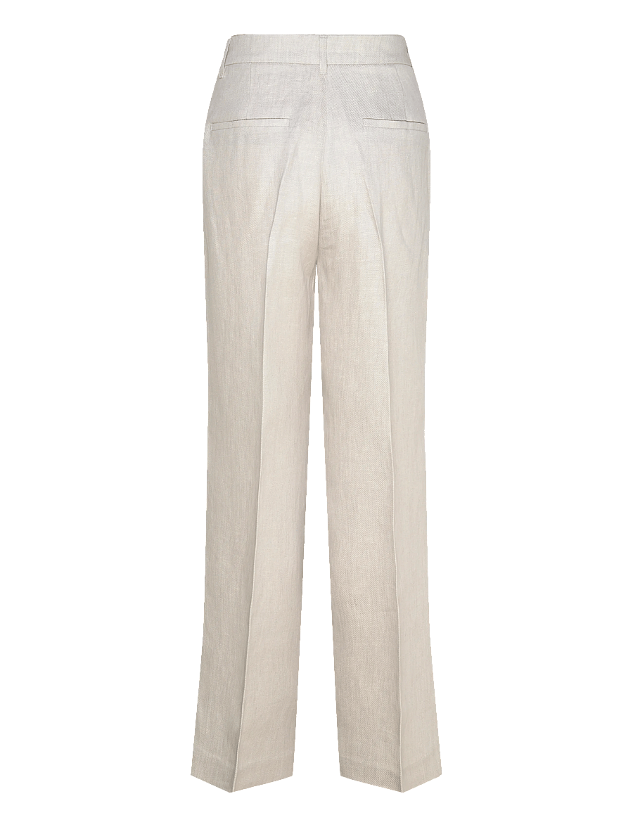 Copenhagen Muse - CMNATALIE-PANTS - spodnie lniane - light grey melange - 2