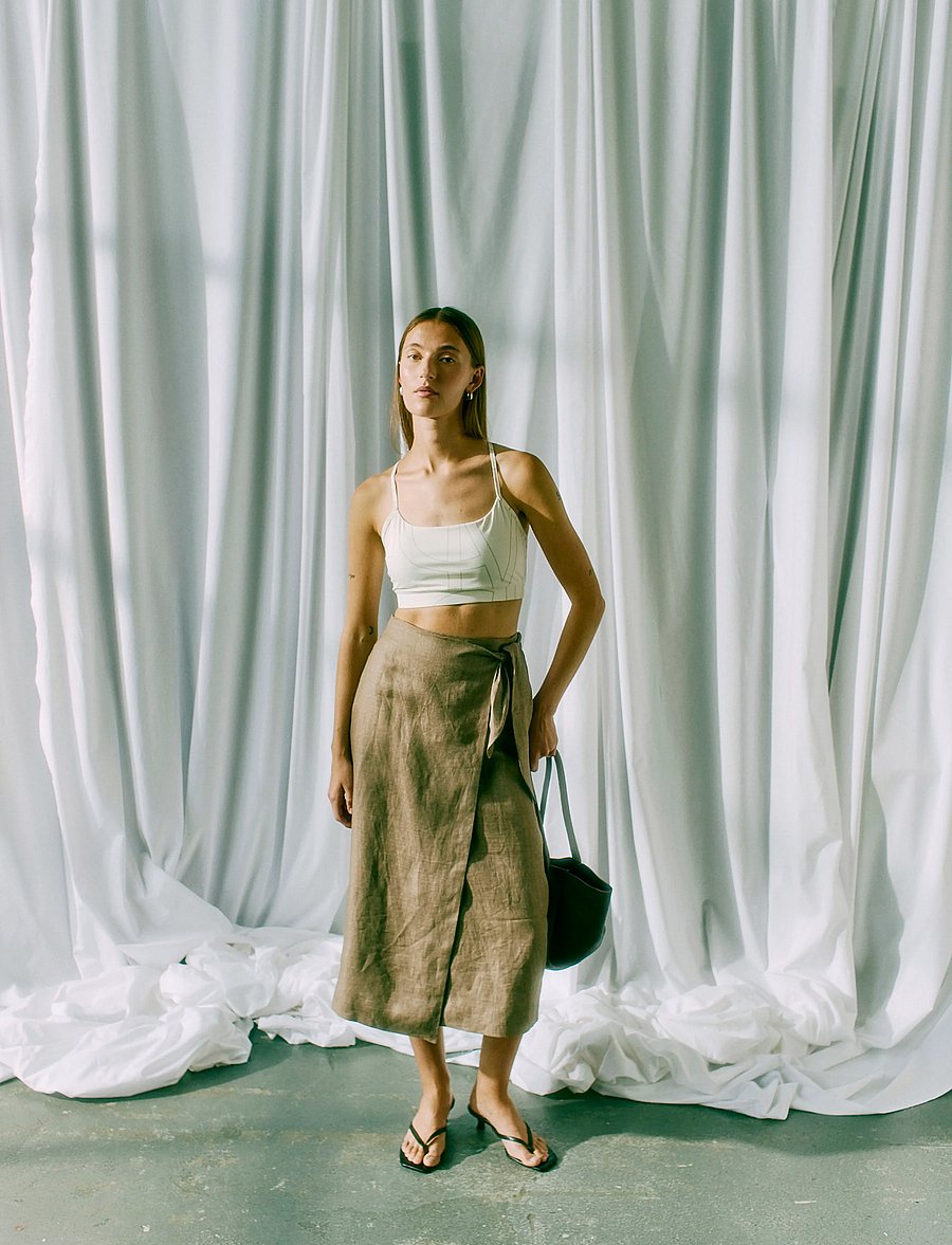 Copenhagen Muse - CMNATURE-SKIRT - taupe gray melange - 0