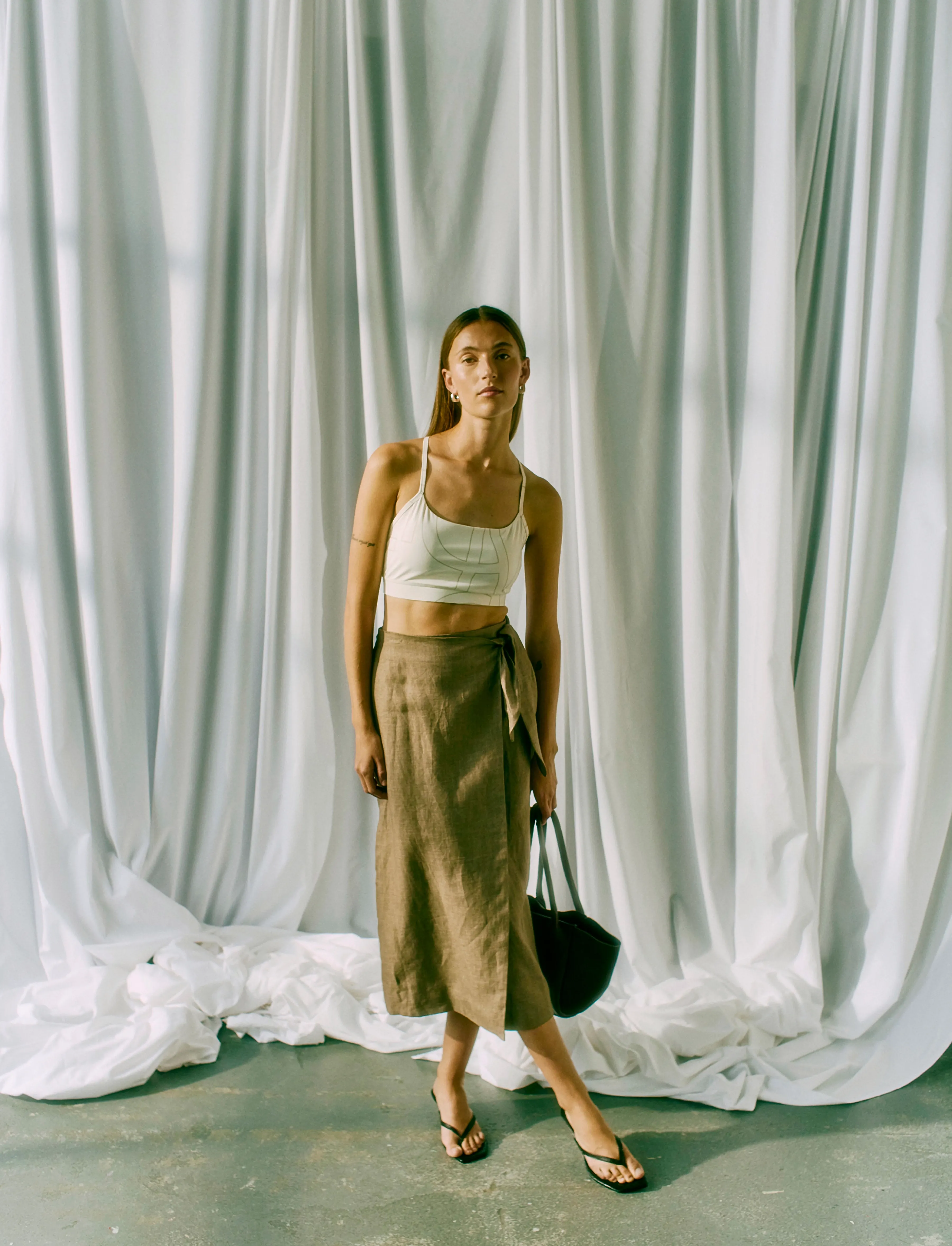 Copenhagen Muse - CMNATURE-SKIRT - taupe gray melange - 3