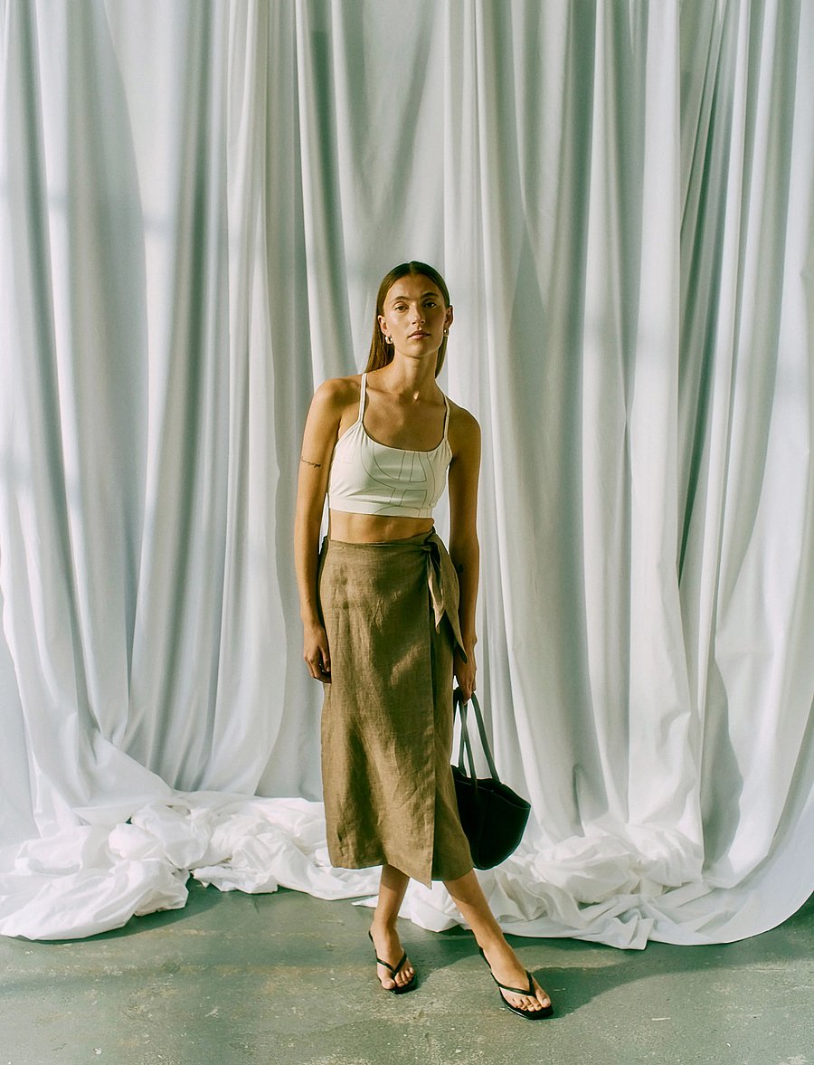 Copenhagen Muse - CMNATURE-SKIRT - taupe gray melange - 3