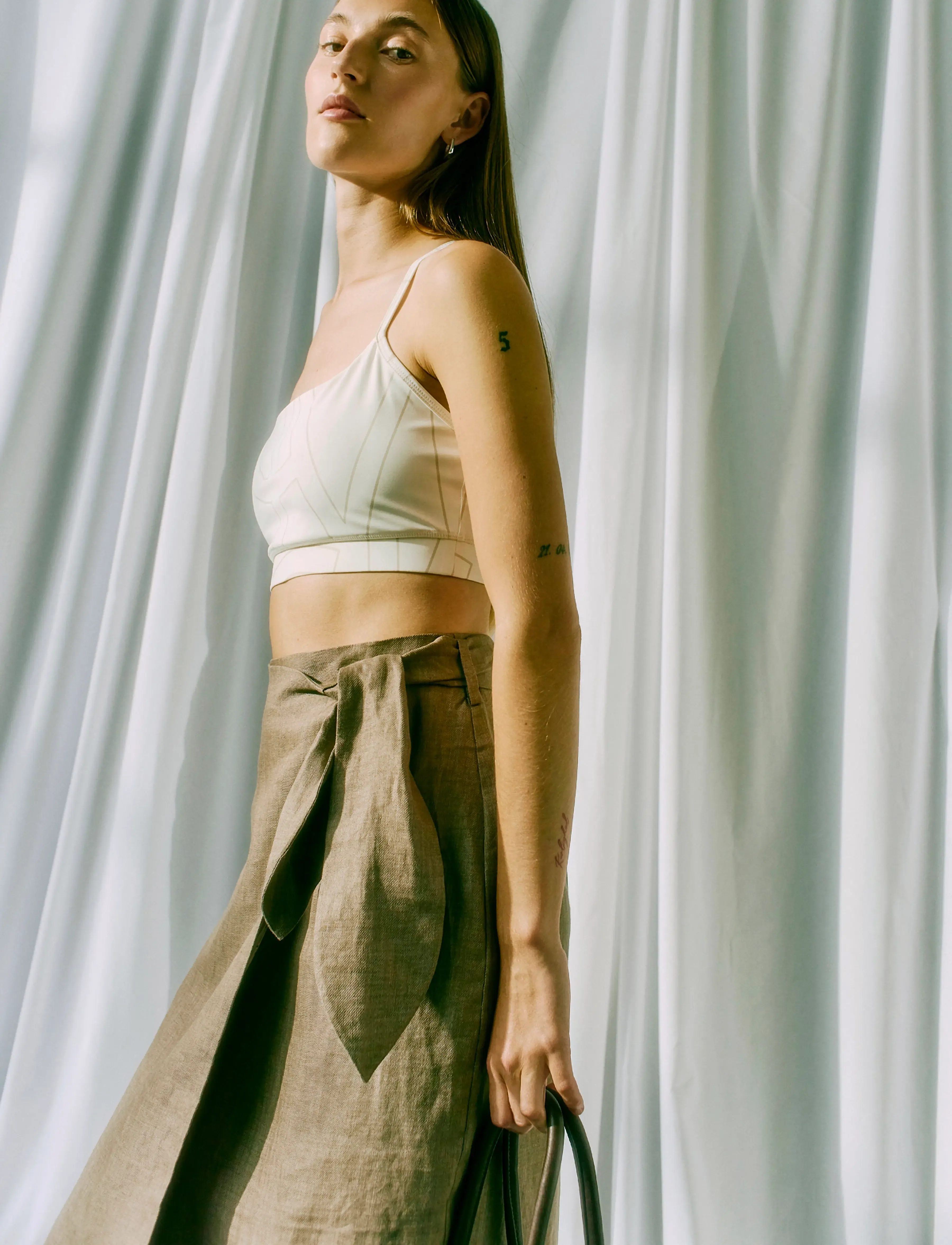 Copenhagen Muse - CMNATURE-SKIRT - taupe gray melange - 4