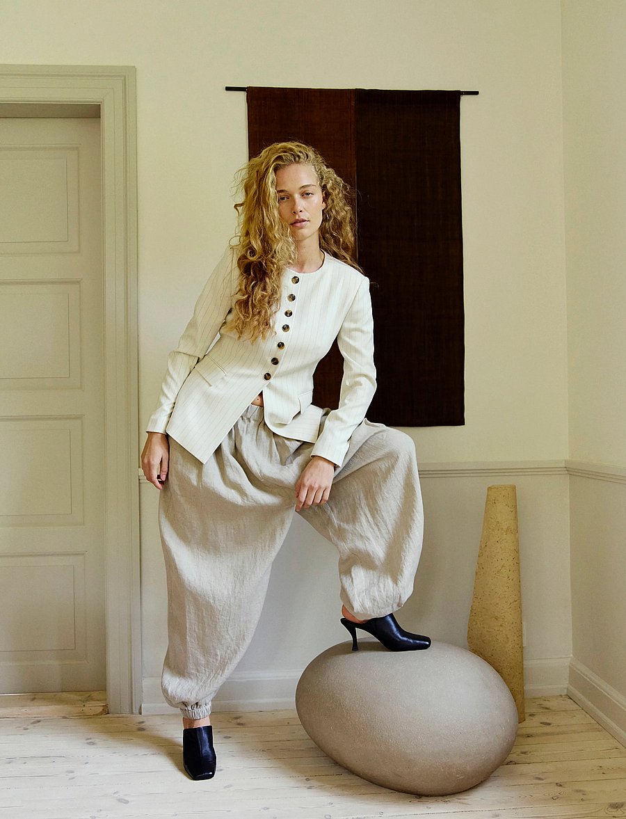 Copenhagen Muse - CMNATULI-PANTS - tynnyrihousut - oyster gray - 3