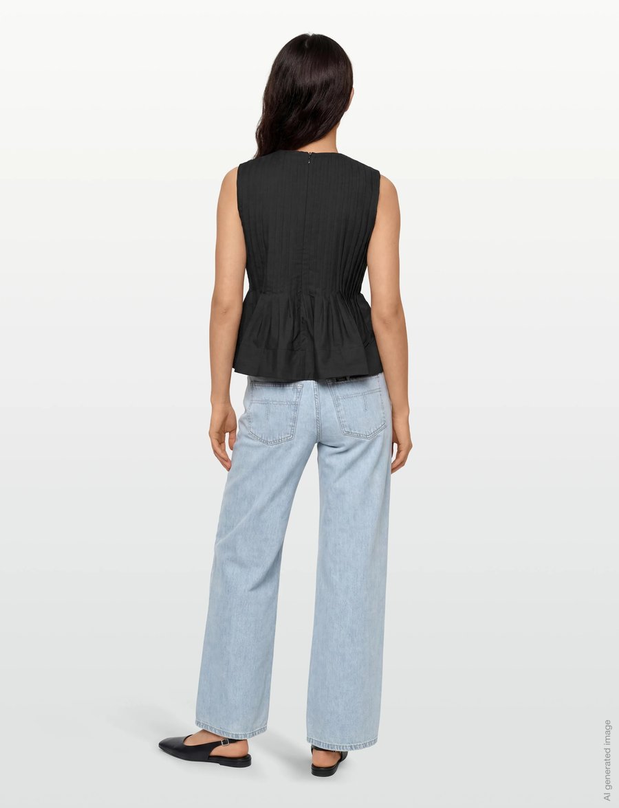 Copenhagen Muse - CMPLEAT-BLOUSE - Ärmlösa blusar - black - 4