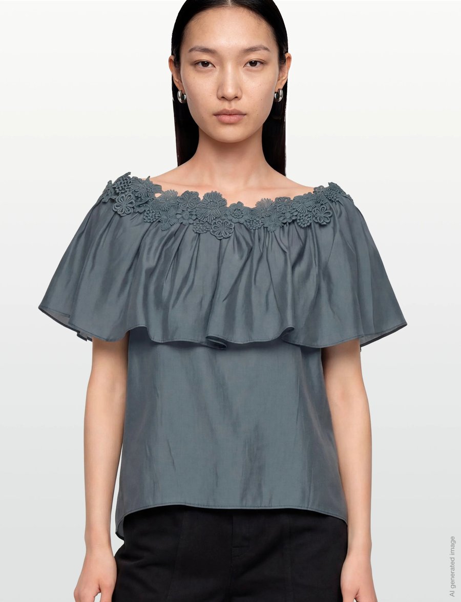 Copenhagen Muse - CMMOLLY-BLOUSE - lühikeste varrukatega pluusid - blue mirage - 3