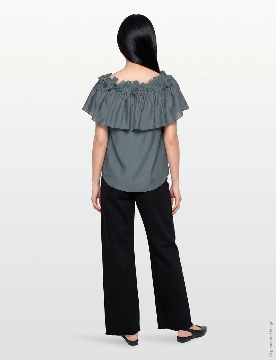 Copenhagen Muse - CMMOLLY-BLOUSE - lühikeste varrukatega pluusid - blue mirage - 4